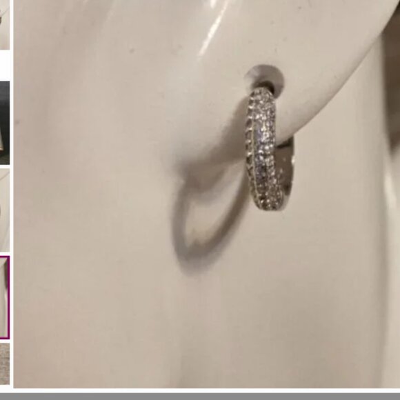 NWT Sterling Silver double dangling oval pendant earrings - Picture 4 of 7